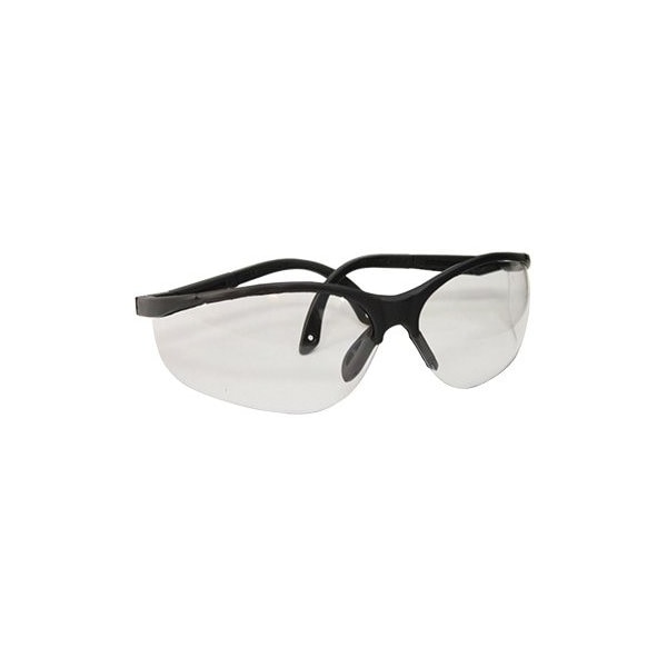 Clear Lens Safety Glasses, Telescoping/Ratcheting Temple, 12PK